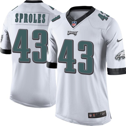 Men's Limited Darren Sproles Nike Jersey White Road - #43 NFL Philadelphia Eagles